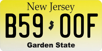 NJ license plate B59OOF