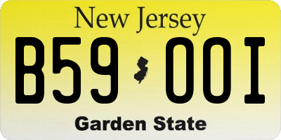 NJ license plate B59OOI