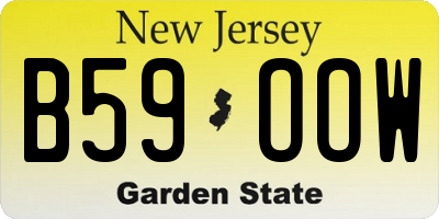 NJ license plate B59OOW