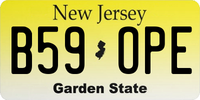 NJ license plate B59OPE