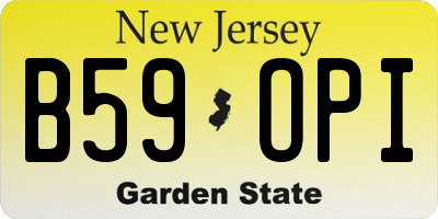 NJ license plate B59OPI