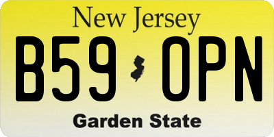 NJ license plate B59OPN