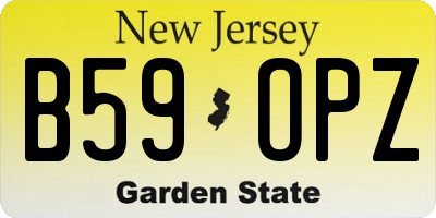 NJ license plate B59OPZ