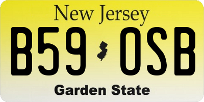 NJ license plate B59OSB