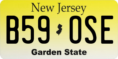 NJ license plate B59OSE