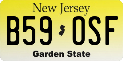 NJ license plate B59OSF