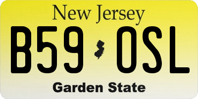 NJ license plate B59OSL