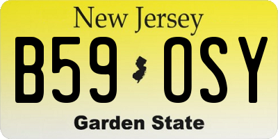 NJ license plate B59OSY