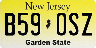 NJ license plate B59OSZ