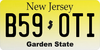 NJ license plate B59OTI