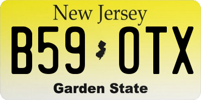NJ license plate B59OTX