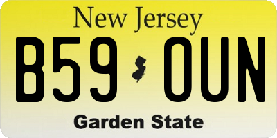 NJ license plate B59OUN