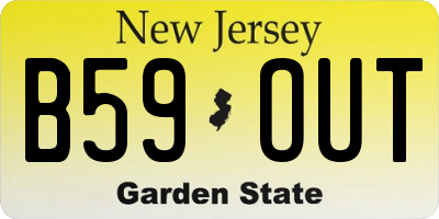 NJ license plate B59OUT