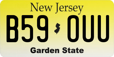 NJ license plate B59OUU