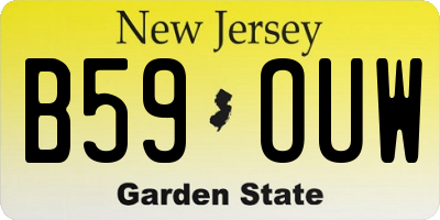 NJ license plate B59OUW