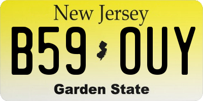 NJ license plate B59OUY
