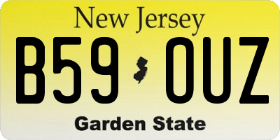 NJ license plate B59OUZ