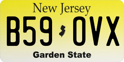 NJ license plate B59OVX