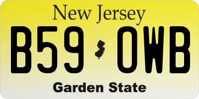 NJ license plate B59OWB