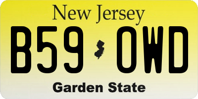 NJ license plate B59OWD