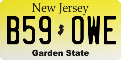 NJ license plate B59OWE