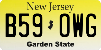 NJ license plate B59OWG