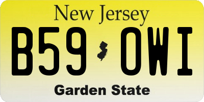 NJ license plate B59OWI