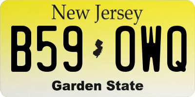 NJ license plate B59OWQ