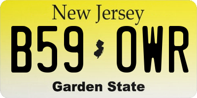 NJ license plate B59OWR