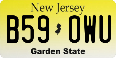 NJ license plate B59OWU