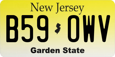 NJ license plate B59OWV