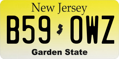 NJ license plate B59OWZ