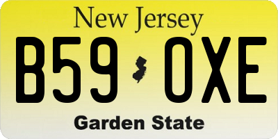 NJ license plate B59OXE