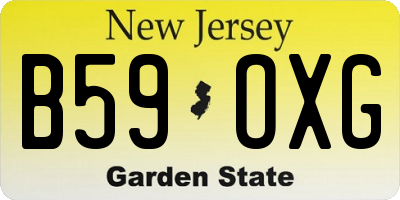 NJ license plate B59OXG