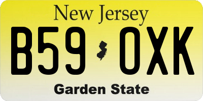 NJ license plate B59OXK