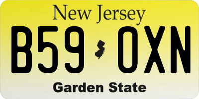 NJ license plate B59OXN