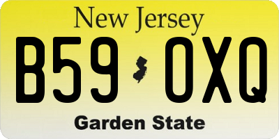 NJ license plate B59OXQ