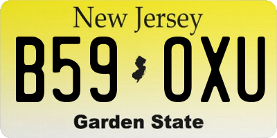 NJ license plate B59OXU