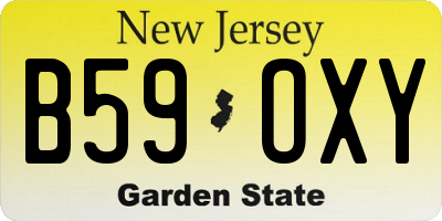 NJ license plate B59OXY