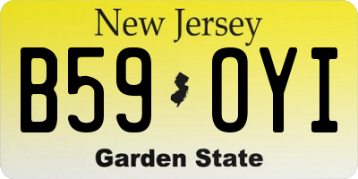 NJ license plate B59OYI