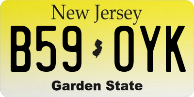 NJ license plate B59OYK