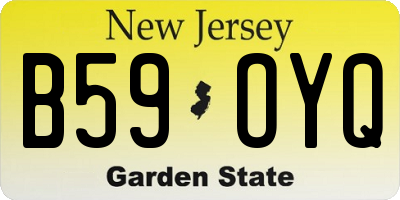 NJ license plate B59OYQ