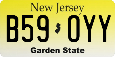 NJ license plate B59OYY