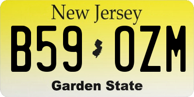 NJ license plate B59OZM