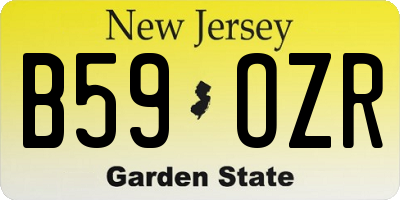 NJ license plate B59OZR