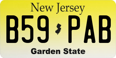 NJ license plate B59PAB