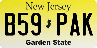 NJ license plate B59PAK