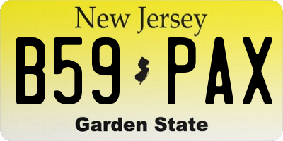 NJ license plate B59PAX