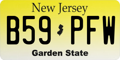 NJ license plate B59PFW