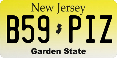 NJ license plate B59PIZ